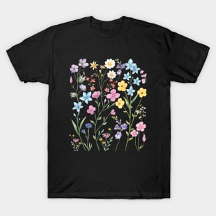 Watercolor Wildflowers, Boho Flowers, Nature Lover T-Shirt